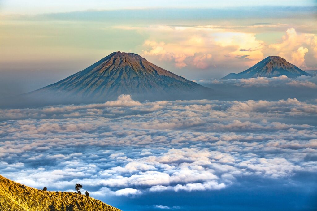 volcano, natural, cloud, landscape, sightseeing, mount sindro, mount sumbing, java island, indonesia, volcano, volcano, cloud, indonesia, indonesia, indonesia, indonesia, indonesia